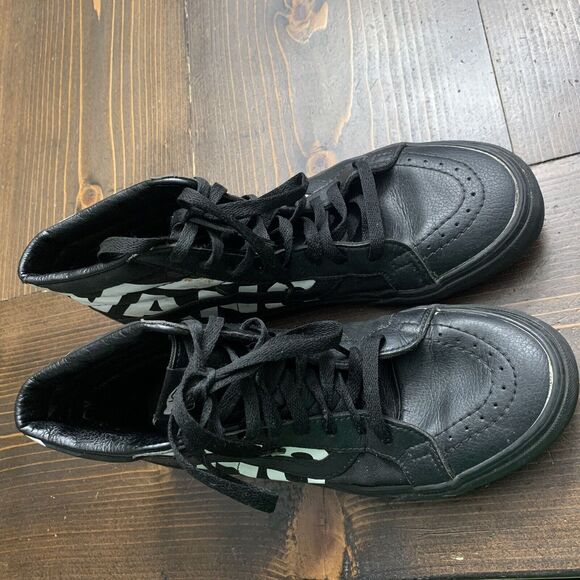 Vans Sk8-Hi Reissue Skate Shoes Black Big Large Logo Mens Sz 7.5 Women Sz 9 - Picture 7 of 10